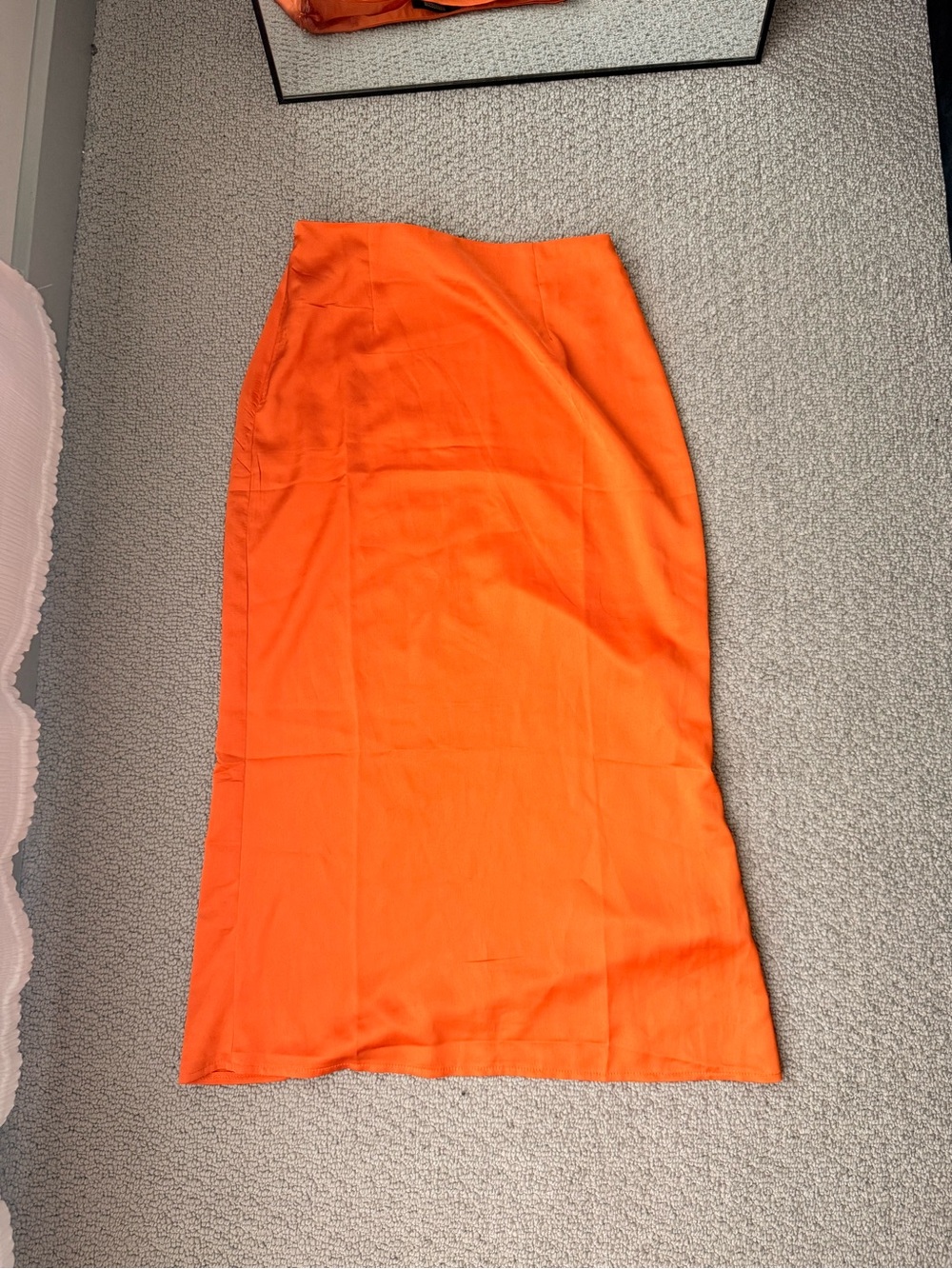 Missguided Orange Maxi Skirt with Streamlined Silhouette